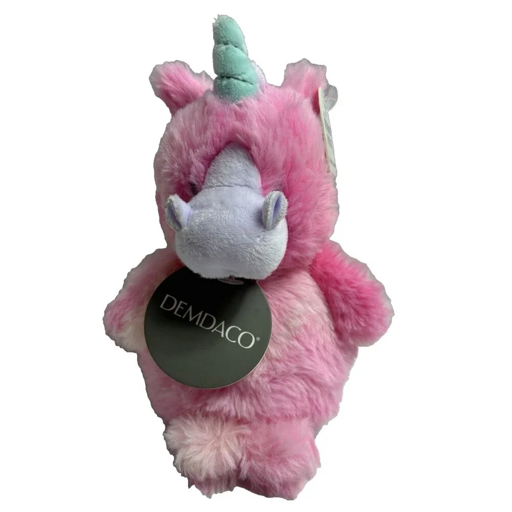 Demdaco Unicorn Plush Bag Charm Clip Storage Pouch Pink 7 Inch New w Tags